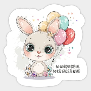 Wonderful Wednesdays: Kawaii Bunny & Balloons Sticker